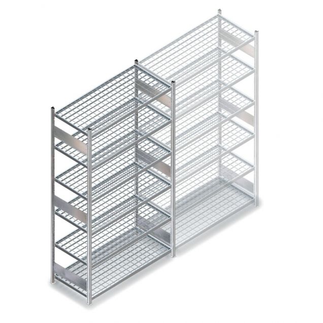 Teilweise gebrauchtes Heavy Duty Fachbodenregal 2500x1000x600 mm (hxbxt) 6 Ebenen Anfangsregal mit Fachbodenrosten