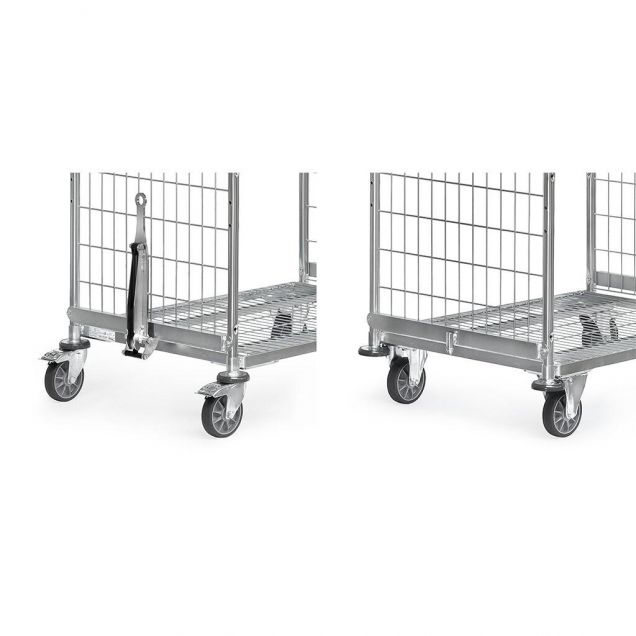 Deichsel und Kupplung für Kommissionierwagen mit Ladeflächenbreite von 510 mm