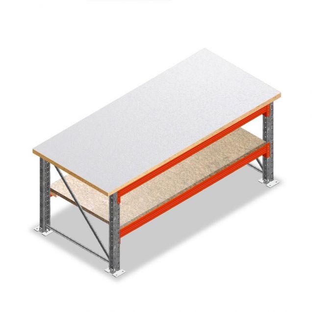 Doppellagige Werkbank, Arbeitstisch 1850x1000x940 mm (lxtxh) Rahmen vormontiert