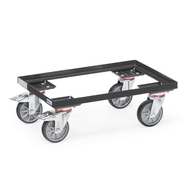 Eurobehälter-Rollplatte 250 kg 605x405 mit offenem Stahlrahmen in Anthrazit