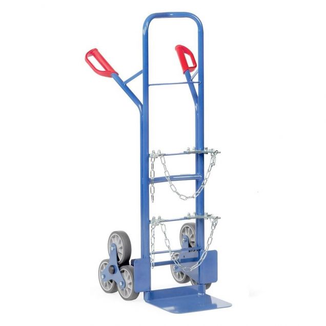 Gasflaschenwagen, Gasflaschen Treppen-Sackkarre 200 kg für Gasflaschen und Propangasflaschen mit Gummirädern