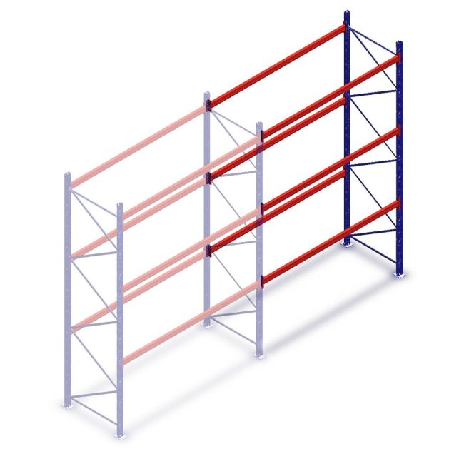 Gebrauchtes AR T1 Palettenregal 4000x2700x1100 mm (HxBxT) 3 Ebenen Anbauregal