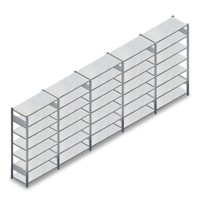 Vorteilsreihe gebrauchtes Rauscher FX Fachbodenregal 2000x6280x400 mm (HxBxT) 7 Ebenen