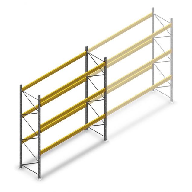 Gebrauchte Modulblok Palettenregal 4770x3600x1100mm (hxbxt) 3 Ebenen Anfangsregal