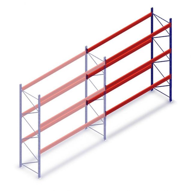 Gebrauchtes Stow Palettenregal 3500x3600x1100mm (hxbxt) 3 Ebenen Anbauregal