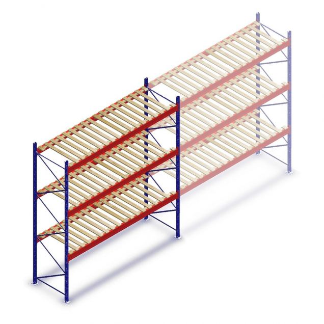 Gebrauchtes AR T2 Palettenregal 3500x3600x1100mm (hxbxt) 3 Ebenen Anfangsregal mit Stegen