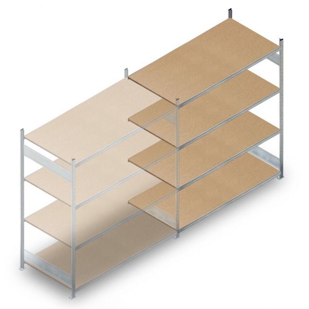 Weitspannregal HD 2000x2250x800 mm (hxbxt) 4 Ebenen Anbauregal