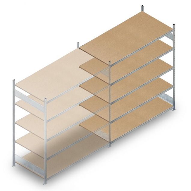 Weitspannregal HD 2000x2250x800 mm (hxbxt) 5 Ebenen Anbauregal