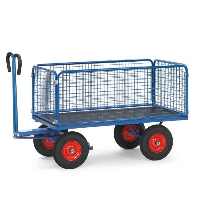 Handwagen mit Drahtgitterwänden 2000x1000x1190 mm (lxbxh) 1250 kg