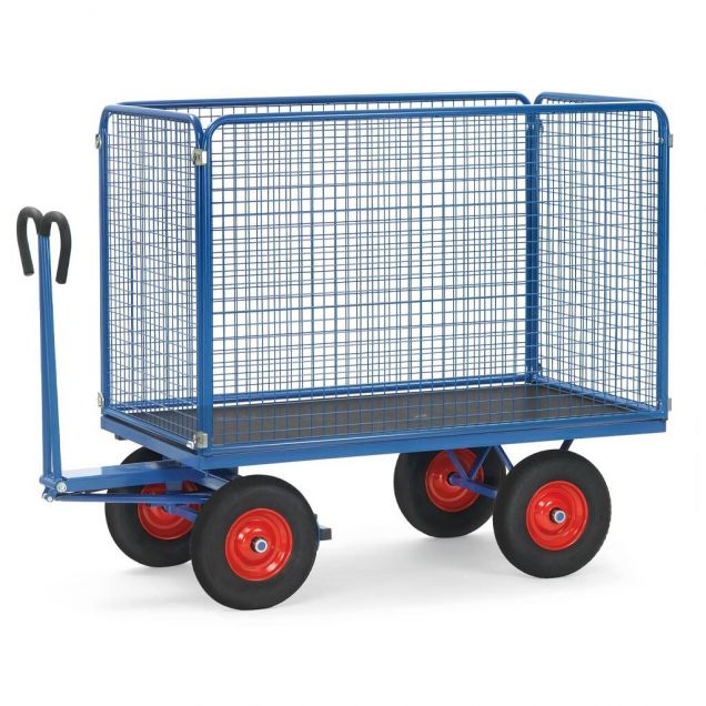 Handwagen mit Drahtgitterwänden 2000x1000x1480 mm (lxbxh) 1250 kg