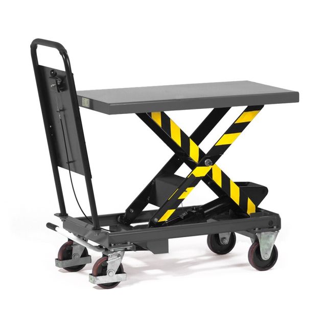 Hubtisch, Hubwagen 1000 kg 1010x520 mm (LxB) mit verschraubtem Schiebegriff