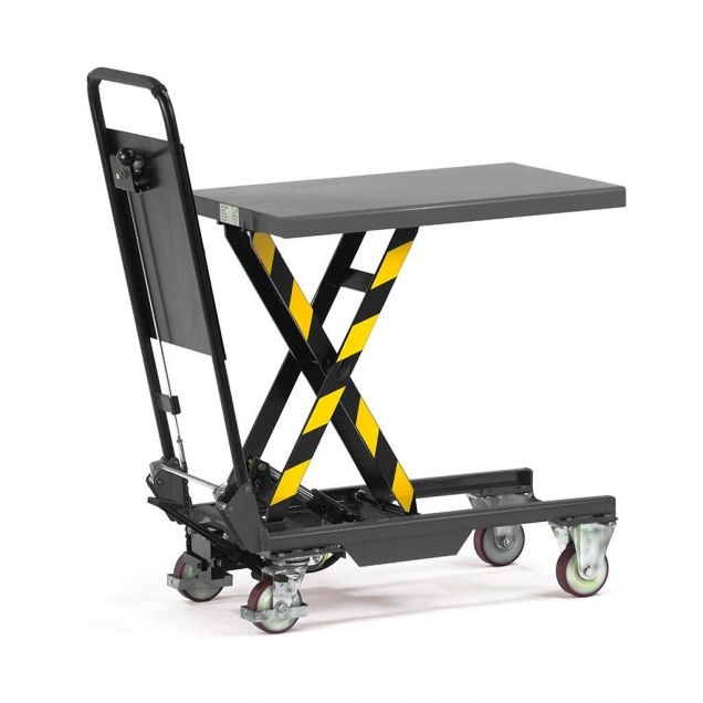 Hubtisch, Hubwagen 150 kg 700x450 mm (lxb) mit klappbarem Schiebegriff
