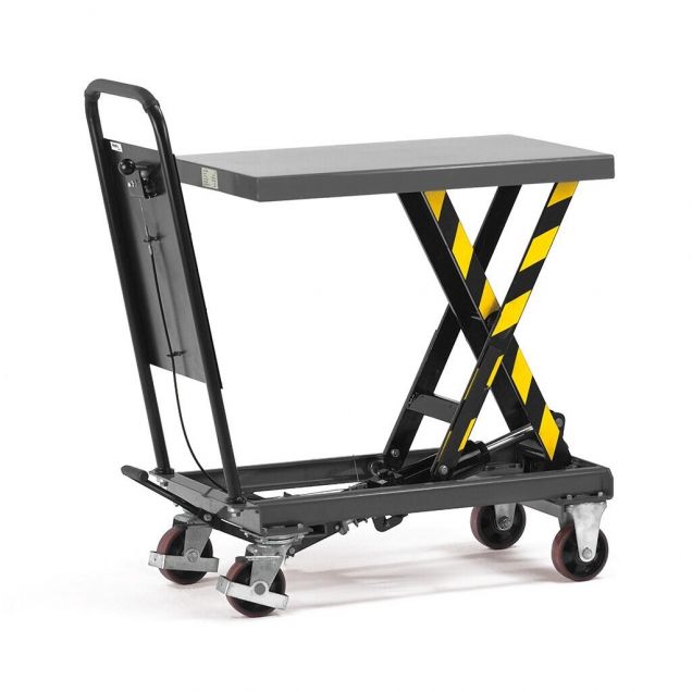 Hubtisch, Hubwagen 250 kg 830x500 mm (lxb) mit verschraubtem Schiebegriff