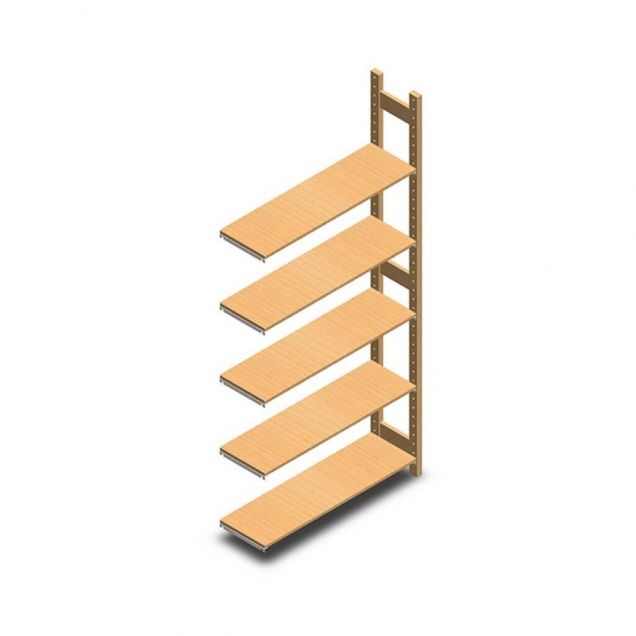 Holz-Fachbodenregal BT Euro 2100x770x300 mm (hxbxt) 5 Ebenen Anbauregal