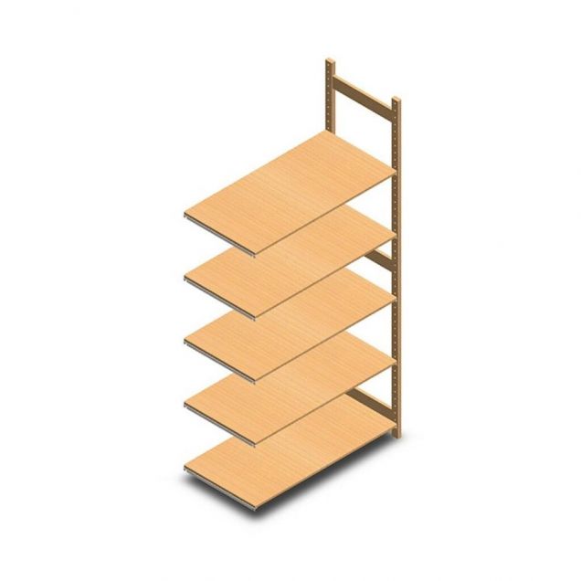 Hölzernes Fachbodenregal BT Euro 2400x1170x600 mm (hxbxt) 5 Ebenen Anbauregal