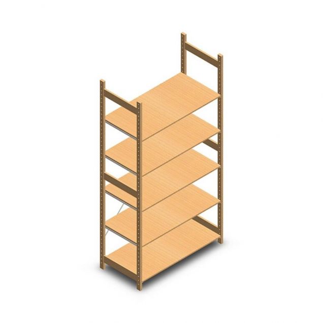 Holz-Fachbodenregal BT Euro 2400x1170x600 mm (hxbxt) 5 Ebenen Anfangsregal