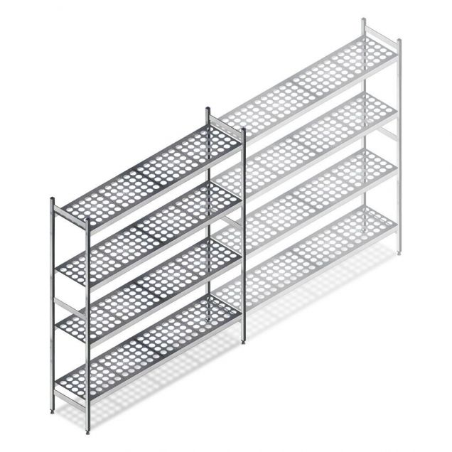 Hygienisches Regal 5711 1800x1190x360 mm (hxbxt) 4 Ebenen Anfangsregal