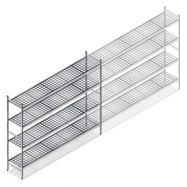 Hygienisches Regal 5711 1800x1310x460 mm (hxbxt) 4 Ebenen Anfangsregal