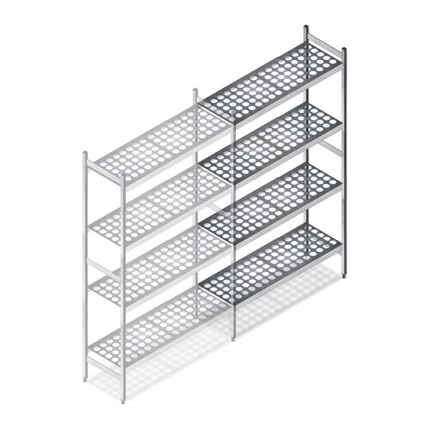 Hygienisches Regal 5711 1800x890x360 mm (HxBxT) 4 Ebenen Anbauregal