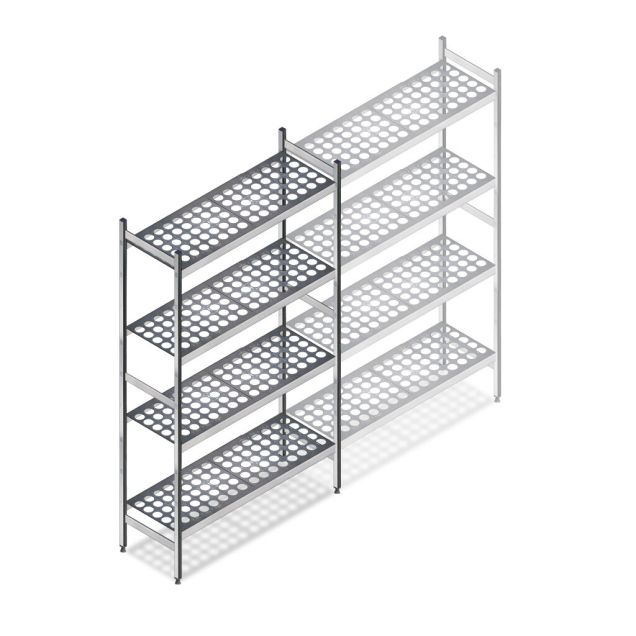 Hygienisches Regal 5711 1800x890x360 mm (HxBxT) 4 Ebenen Grundregal