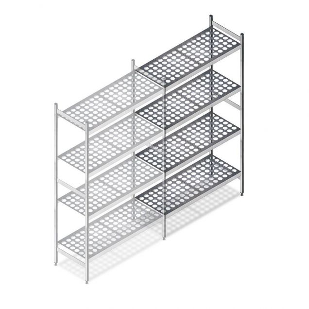 Hygienisches Regal 5711 1800x890x460 mm (hxbxt) 4 Ebenen Anbauregal