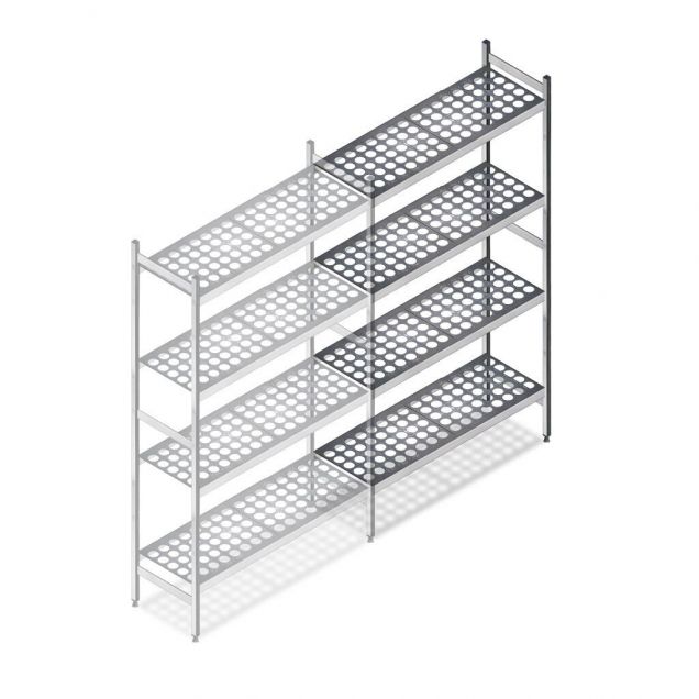 Hygienisches Regal 5711 1800x950x360 mm (hxbxt) 4 Ebenen Anbauregal