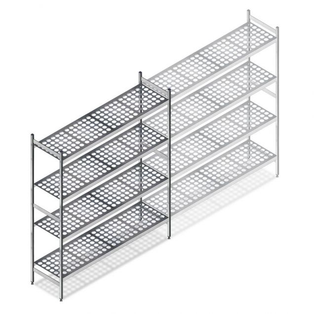 Hygienisches Regal 5711 1800x950x460 mm (hxbxt) 4 Ebenen Anfangsregal