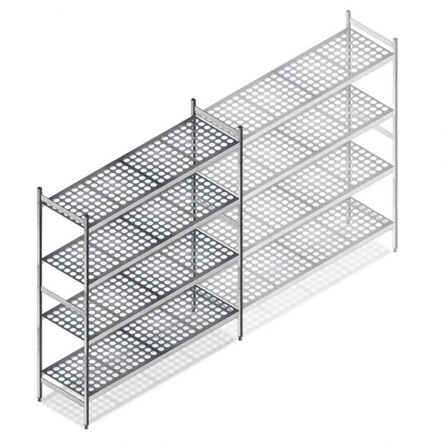 Hygienisches Regal 6611 1800x1080x560 mm (hxbxt) 4 Ebenen Anfangsregal