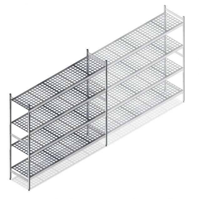 Hygienisches Regal 6611 1800x1320x560 mm (hxbxt) 4 Ebenen Anfangsregal