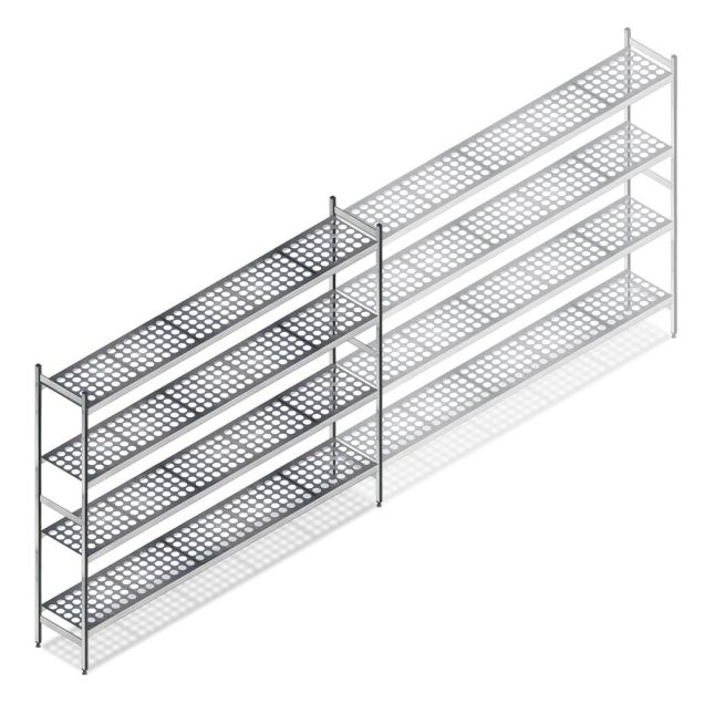 Hygienisches Regal 6611 1800x1740x360 mm (HxBxT) 4 Ebenen Grundregal