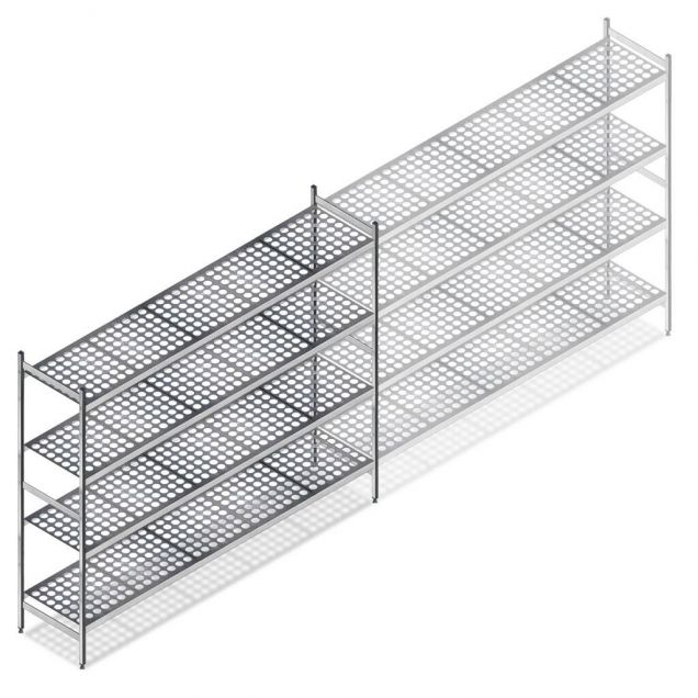 Hygienisches Regal 6611 1800x1740x560 mm (hxbxt) 4 Ebenen Anfangsregal