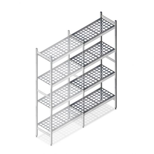 Hygienisches Regal 6611 1800x630x360 mm (hxbxt) 4 Ebenen Anbauregal