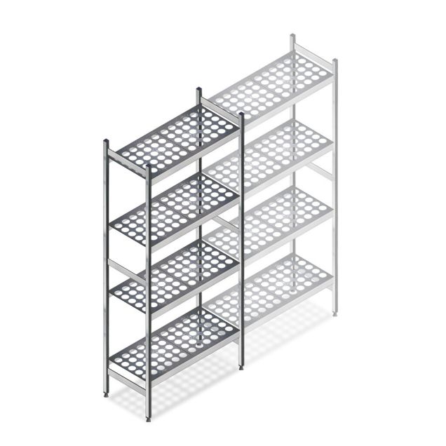 Hygienisches Regal 6611 1800x660x360 mm (HxBxT) 4 Ebenen Grundregal