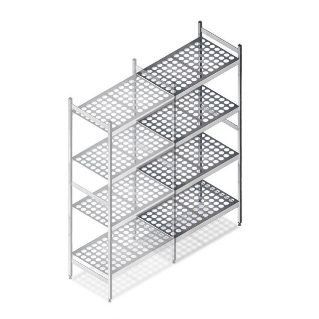 Hygienisches Regal 6611 1800x660x560 mm (hxbxt) 4 Ebenen Anbauregal