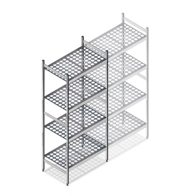 Hygienisches Regal 6611 1800x660x560 mm (hxbxt) 4 Ebenen Anfangsregal