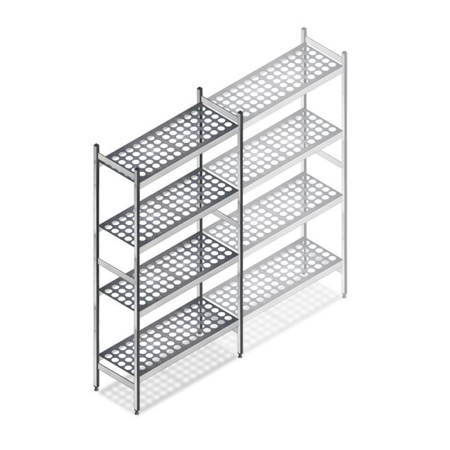 Hygienisches Regal 6611 1800x780x360 mm (HxBxT) 4 Ebenen Grundregal