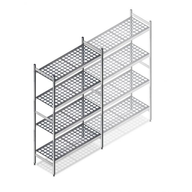 Hygienisches Regal 6611 1800x900x460 mm (hxbxt) 4 Ebenen Anfangsregal