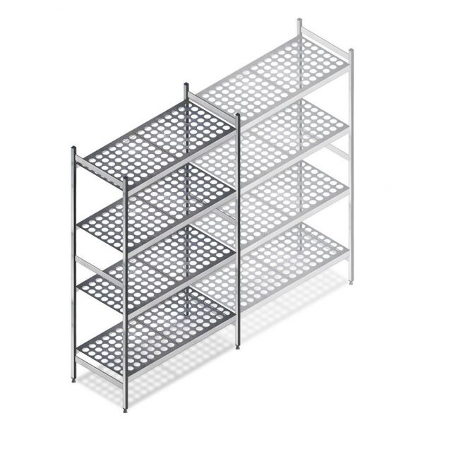 Hygienisches Regal 6611 1800x960x560 mm (hxbxt) 4 Ebenen Anfangsregal