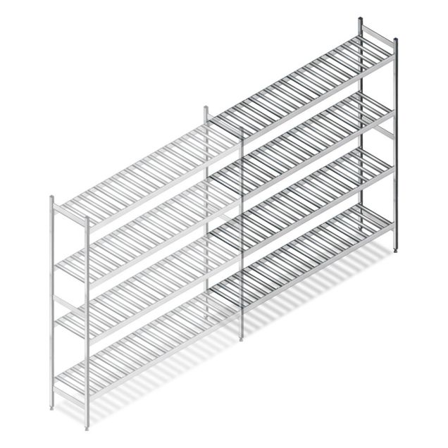 Hygienisches Regal 6811 1800x1080x360 mm (HxBxT) 4 Ebenen Anbauregal