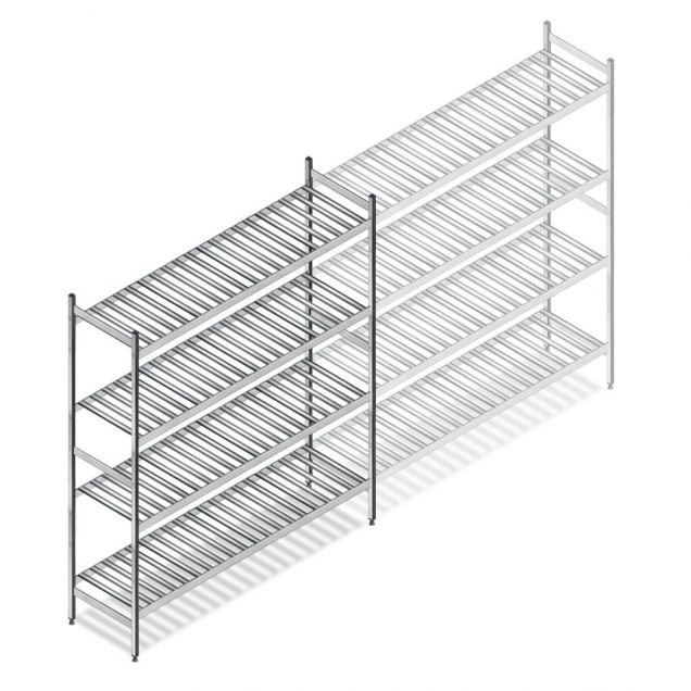 Hygienisches Regal 6811 1800x1080x460 mm (hxbxt) 4 Ebenen Anfangsregal