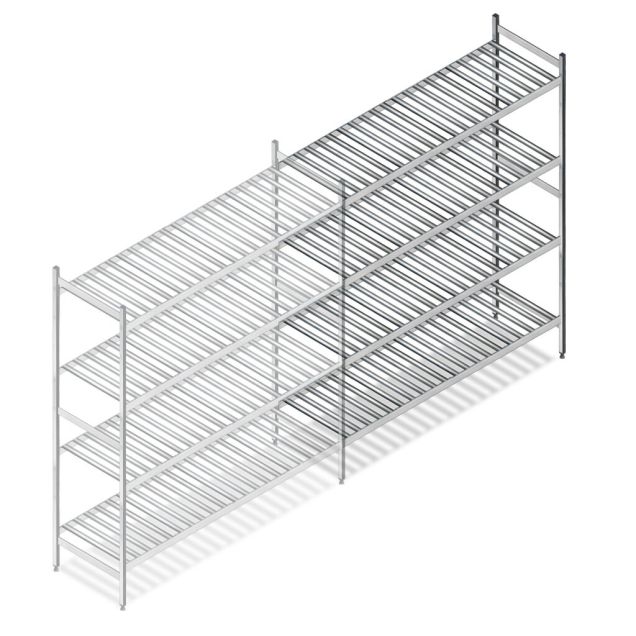 Hygienisches Regal 6811 1800x1080x560 mm (HxBxT) 4 Ebenen Anbauregal