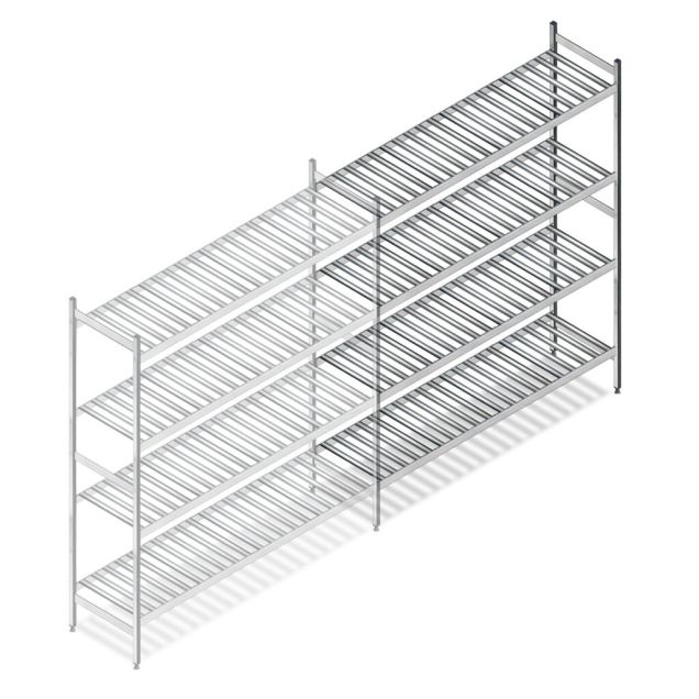 Hygienisches Regal 6811 1800x1200x460 mm (HxBxT) 4 Ebenen Anbauregal