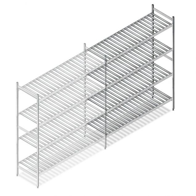 Hygienisches Regal 6811 1800x1200x560 mm (hxbxt) 4 Ebenen Anbauregal