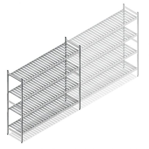 Hygienisches Regal 6811 1800x1500x560 mm (hxbxt) 4 Ebenen Anfangsregal