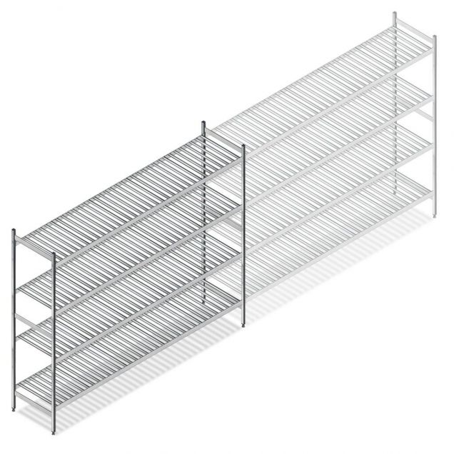 Hygienisches Regal 6811 1800x1620x560 mm (hxbxt) 4 Ebenen Anfangsregal