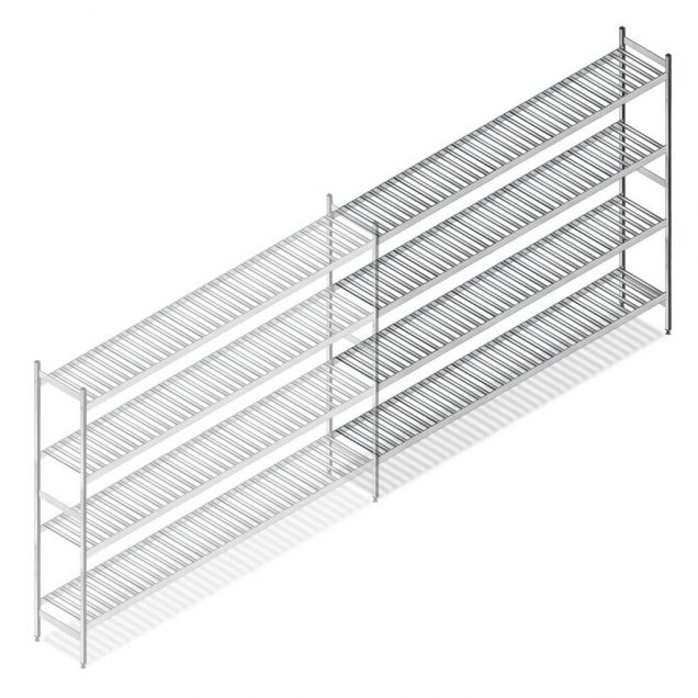 Hygienisches Regal 6811 1800x1740x360 mm (hxbxt) 4 Ebenen Anbauregal