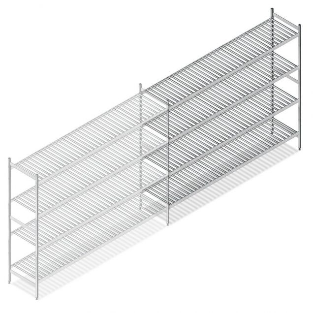 Hygienisches Regal 6811 1800x1740x560 mm (hxbxt) 4 Ebenen Anbauregal