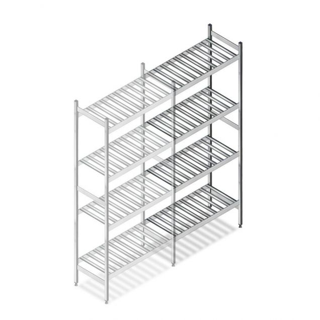 Hygienisches Regal 6811 1800x660x360 mm (hxbxt) 4 Ebenen Anbauregal