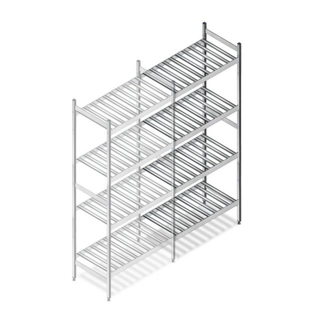 Hygienisches Regal 6811 1800x660x460 mm (hxbxt) 4 Ebenen Anbauregal