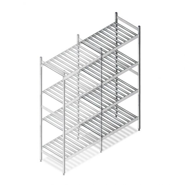 Hygienisches Regal 6811 1800x780x560 mm (hxbxt) 4 Ebenen Anbauregal